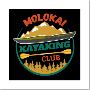 Molokai Hawaii Kayaking Club River Rafting Summer Vacation Posters and Art